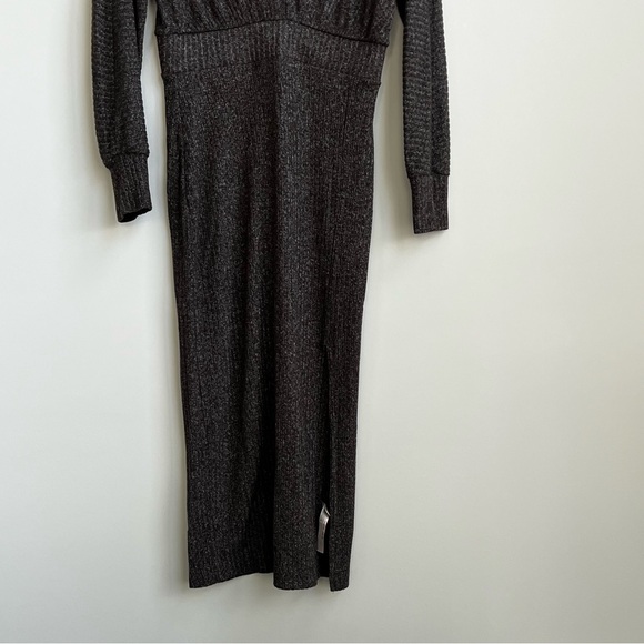 Anthropologie Daily Practice Barre Midi V-neck Rib Knit Sweater Dress Hipster - Picture 8 of 16